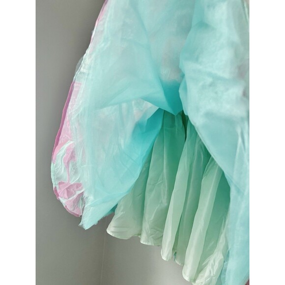 Wolf & Badger Baby Doll Pink Floral Embossed Sz S Coquette Fairy Bow Puff Dress - Picture 6 of 8